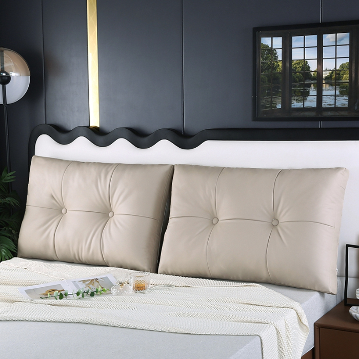 91家纺网 家纺一手货源 找家纺 永光家居 2024新款猫爪皮双拼靠枕 床头靠垫抱枕榻榻米软包