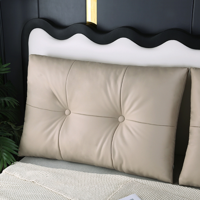 91家纺网 家纺一手货源 找家纺 永光家居 2024新款猫爪皮双拼靠枕 床头靠垫抱枕榻榻米软包