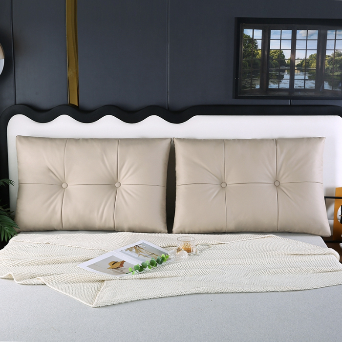 91家纺网 家纺一手货源 找家纺 永光家居 2024新款猫爪皮双拼靠枕 床头靠垫抱枕榻榻米软包