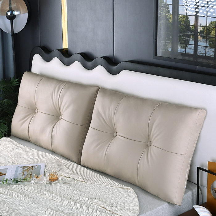 91家纺网 家纺一手货源 找家纺 永光家居 2024新款猫爪皮双拼靠枕 床头靠垫抱枕榻榻米软包