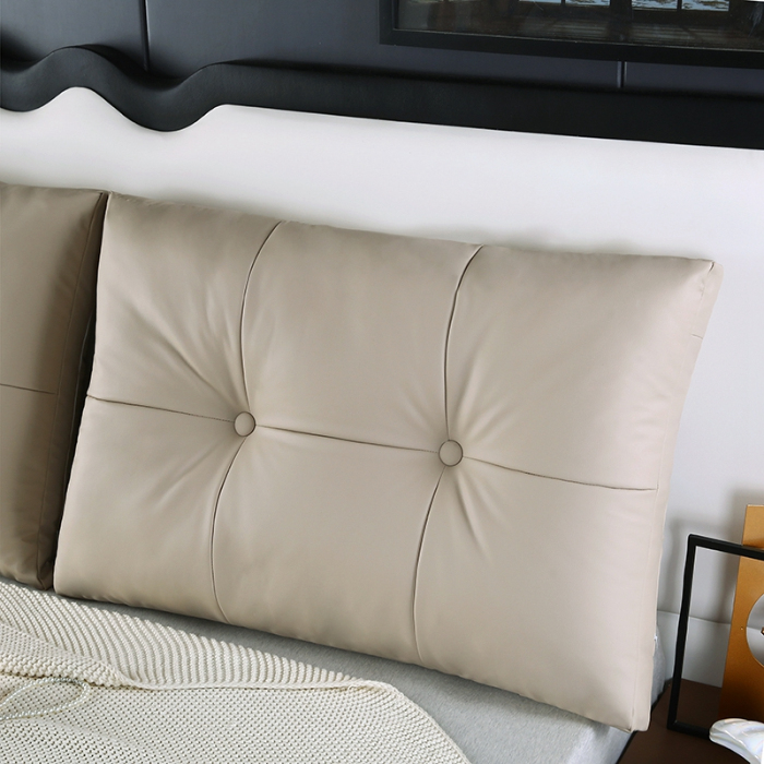 91家纺网 家纺一手货源 找家纺 永光家居 2024新款猫爪皮双拼靠枕 床头靠垫抱枕榻榻米软包