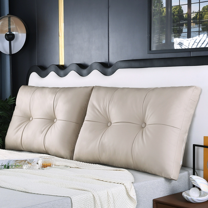 91家纺网 家纺一手货源 找家纺 永光家居 2024新款猫爪皮双拼靠枕 床头靠垫抱枕榻榻米软包