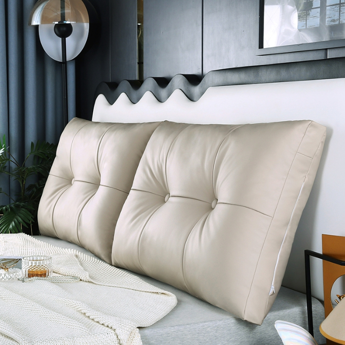 91家纺网 家纺一手货源 找家纺 永光家居 2024新款猫爪皮双拼靠枕 床头靠垫抱枕榻榻米软包