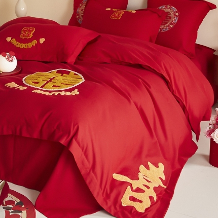 91家纺网 家纺一手货源 找家纺 （总）玉雅 2025新款磨毛时尚毛巾绣婚庆四件套