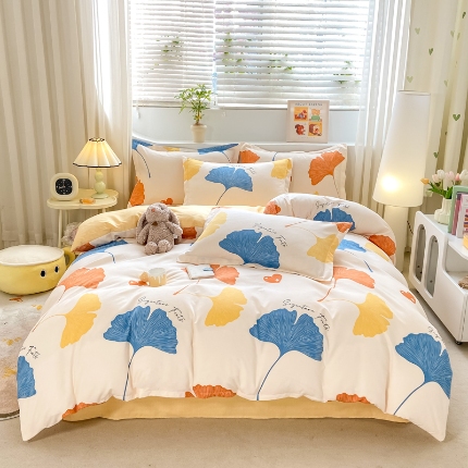 91家纺网 家纺一手货源 找家纺 （总）直播2024新款斜纹磨毛印花四件套植物羊绒套件