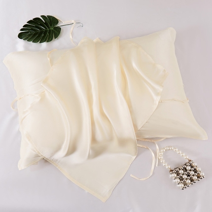 91家纺网 家纺一手货源 找家纺 （总）纯真丝枕巾100%桑蚕丝枕头巾升级4根绑带款枕套天丝绸缎面枕芯套