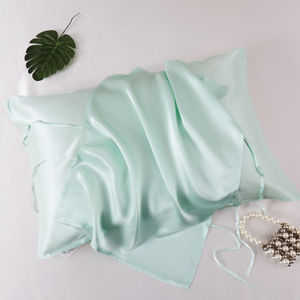 91家纺网 家纺一手货源 找家纺 （总）纯真丝枕巾100%桑蚕丝枕头巾升级4根绑带款枕套天丝绸缎面枕芯套