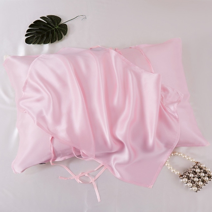 91家纺网 家纺一手货源 找家纺 （总）纯真丝枕巾100%桑蚕丝枕头巾升级4根绑带款枕套天丝绸缎面枕芯套