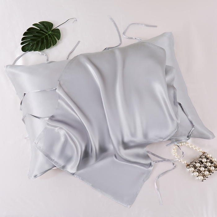 91家纺网 家纺一手货源 找家纺 （总）纯真丝枕巾100%桑蚕丝枕头巾升级4根绑带款枕套天丝绸缎面枕芯套