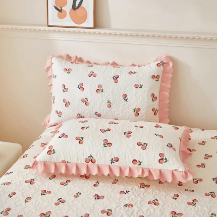 91家纺网 家纺一手货源 找家纺 （总）2025春夏新品A类母婴级双层纱棉麻花边夹棉枕套一对泡泡纱泡泡棉小竺棉纯棉全棉磨毛水洗棉花边枕套一对