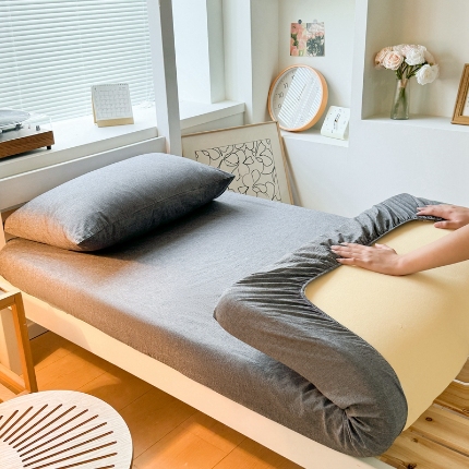 91家纺网 家纺一手货源 找家纺 （总）雅萱家纺 2024新款色织全棉水洗棉单床笠