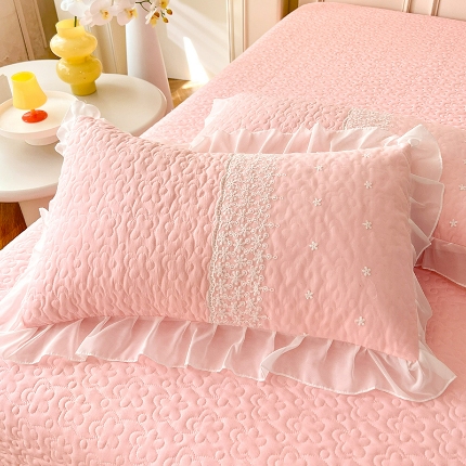 91家纺网 家纺一手货源 找家纺 （总）2024春夏新品A类母婴级双层纱棉麻花边夹棉枕套一对泡泡纱泡泡棉小竺棉纯棉全棉磨毛水洗棉花边枕套一对