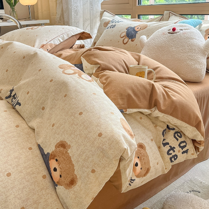 91家纺网 家纺一手货源 找家纺 格里芬家纺 2025新款加厚全棉磨毛纯棉磨毛四件套 奇想