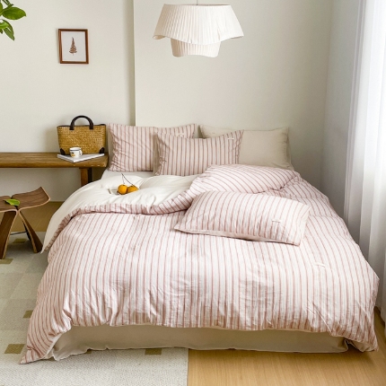 91家纺网 家纺一手货源 找家纺 （总）玛奇朵 新款全棉色织立体提花四件套-海街日记