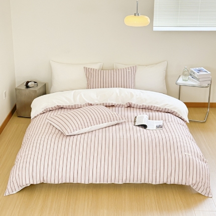 91家纺网 家纺一手货源 找家纺 （总）玛奇朵 新款全棉色织立体提花四件套-海街日记