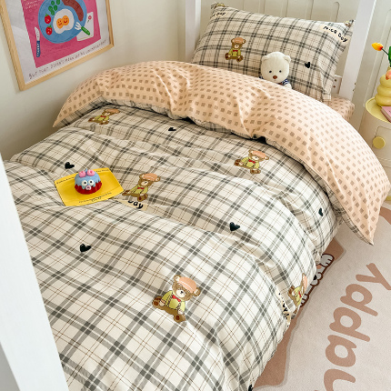 91家纺网 家纺一手货源 找家纺 （总）绵庭家纺 2024新款全棉印花学生季宿舍三件套