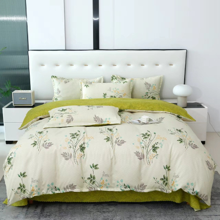 91家纺网 家纺一手货源 找家纺 （总）梦卓家纺 新款直播加厚植物羊绒四件套高克重磨毛跨境四件套 大量现货