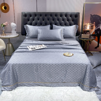 91家纺网 家纺一手货源 找家纺 （总）2025年 新款  60S贡缎提花水洗真丝冰丝天丝大豆夏被四件套 直播爆款