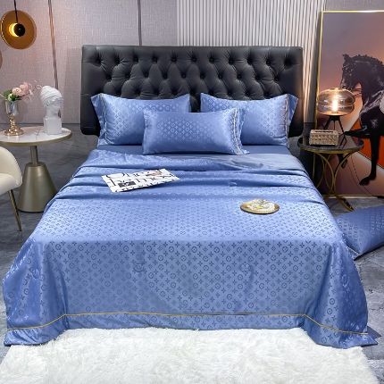 91家纺网 家纺一手货源 找家纺 （总）2025年 新款  60S贡缎提花水洗真丝冰丝天丝大豆夏被四件套 直播爆款