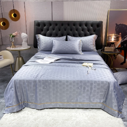 91家纺网 家纺一手货源 找家纺 （总）2025年 新款  60S贡缎提花水洗真丝冰丝天丝大豆夏被四件套 直播爆款