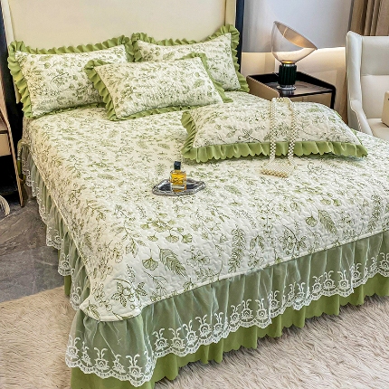 91家纺网 家纺一手货源 找家纺 （总）苏米娜A类母婴级双层纱棉麻单床盖三件套小竺棉泡泡棉泡泡纱单床盖三件套纯棉全棉水洗棉凉感丝冰豆豆凉席床盖三件套