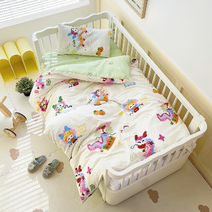 91家纺网 家纺一手货源 找家纺 （总）全棉AB版幼儿园儿童套件幼儿园被子三件套宝宝午睡六件套