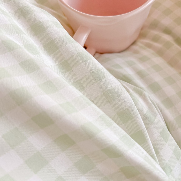 91家纺网 家纺一手货源 找家纺 （总）眠帛家居 2024新款A类学生三件套奶油风小清新毛巾绣暖心系列水洗棉床上用品四件套