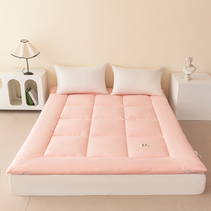 91家纺网 家纺一手货源 找家纺 宜家坊 2024可折叠A类大豆床垫床褥学生床大床单人双人水洗磨毛加厚软床褥垫子 粉色年华