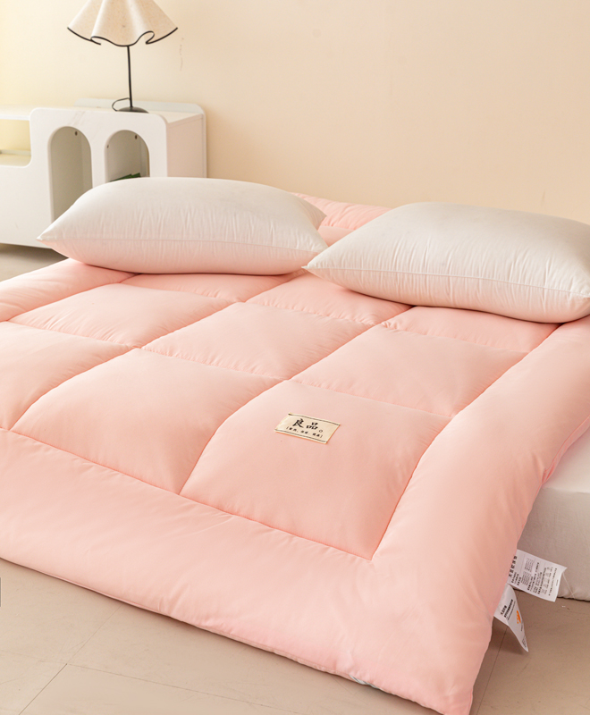 91家纺网 家纺一手货源 找家纺 宜家坊 2024可折叠A类大豆床垫床褥学生床大床单人双人水洗磨毛加厚软床褥垫子 粉色年华