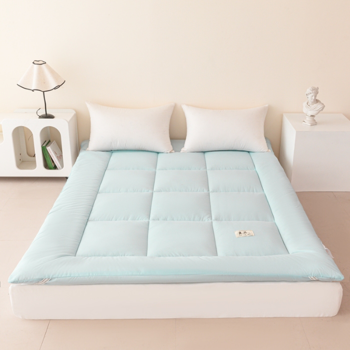 91家纺网 家纺一手货源 找家纺 宜家坊 2024可折叠A类大豆床垫床褥学生床大床单人双人水洗磨毛加厚软床褥垫子蓝翎展翅 