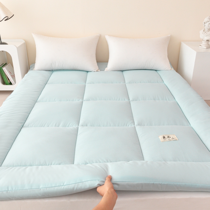 91家纺网 家纺一手货源 找家纺 宜家坊 2024可折叠A类大豆床垫床褥学生床大床单人双人水洗磨毛加厚软床褥垫子蓝翎展翅 