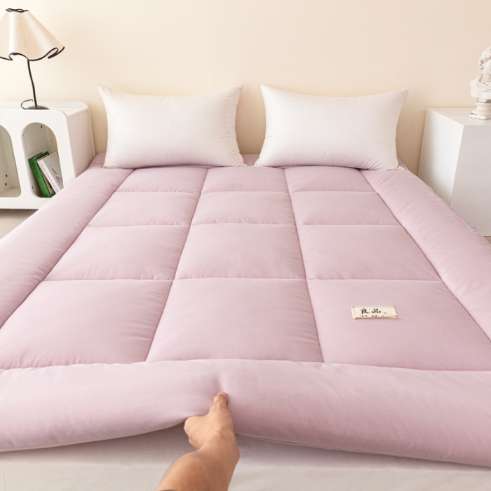 91家纺网 家纺一手货源 找家纺 宜家坊 2024可折叠A类大豆床垫床褥学生床大床单人双人水洗磨毛加厚软床褥垫子 紫气东来