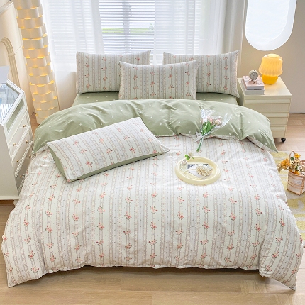91家纺网 家纺一手货源 找家纺 宇彬家纺 2024新款13372全棉印花四件套和单被套彩娜日记