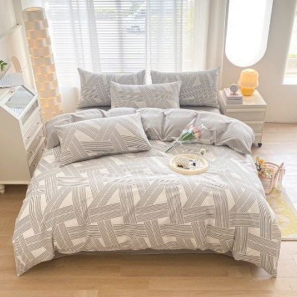 91家纺网 家纺一手货源 找家纺 宇彬家纺 2024新款13372全棉印花四件套和单被套时尚生活