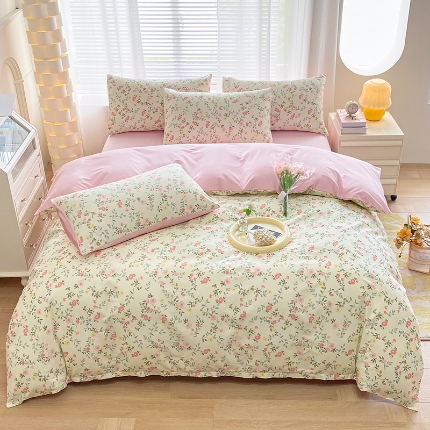 91家纺网 家纺一手货源 找家纺 宇彬家纺 2024新款13372全棉印花四件套和单被套细雨碎