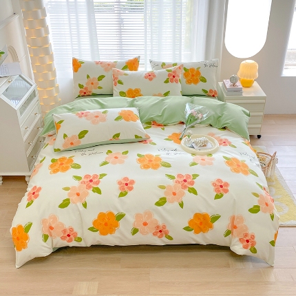 91家纺网 家纺一手货源 找家纺 宇彬家纺 2024新款13372全棉印花四件套和单被套争奇斗艳