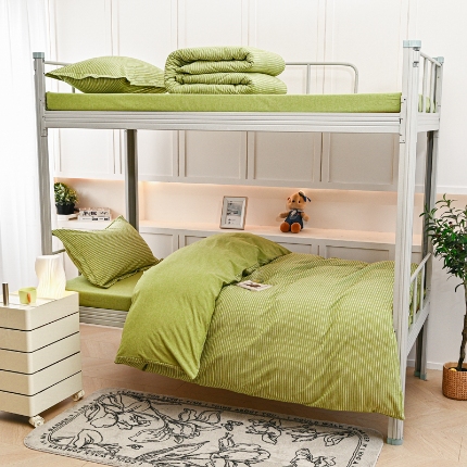 91家纺网 家纺一手货源 找家纺 （总）喜四方 2025新款全棉色织水洗棉学生三件套