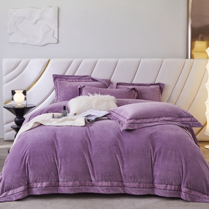 91家纺网 家纺一手货源 找家纺 （总）时亿 2023新款A类婴肤牛奶绒四件套-纽约