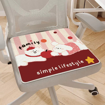 91家纺网 家纺一手货源 找家纺 （总）芙宁娜 2024新款仿羊绒坐垫椅垫毛绒办公室久坐屁股垫防滑四季通用可爱坐垫