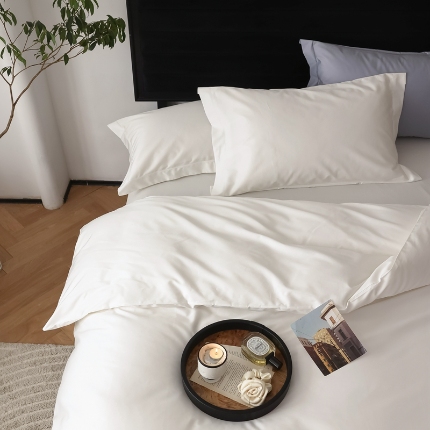 91家纺网 家纺一手货源 找家纺 （总）蕊姿 2024超柔水洗50s双股新疆长绒棉纯色单被套