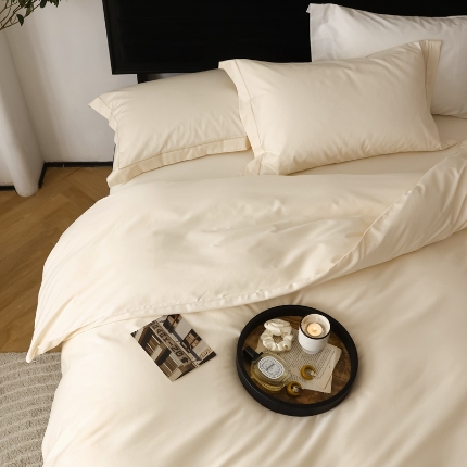 91家纺网 家纺一手货源 找家纺 （总）蕊姿 2024超柔水洗50s双股新疆长绒棉纯色单被套