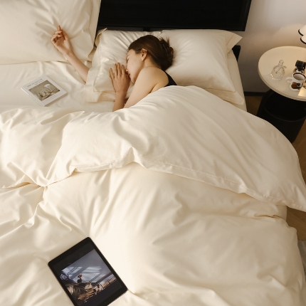 蕊姿 2024超柔水洗50s双股新疆长绒棉纯色单被套 纯色 雅米