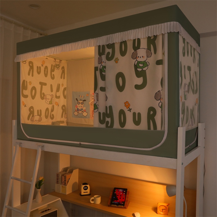 91家纺网 家纺一手货源 找家纺 （总）迪凡保罗蚊帐 2025新款2412小清新印花遮光学生蚊帐自带口袋帘