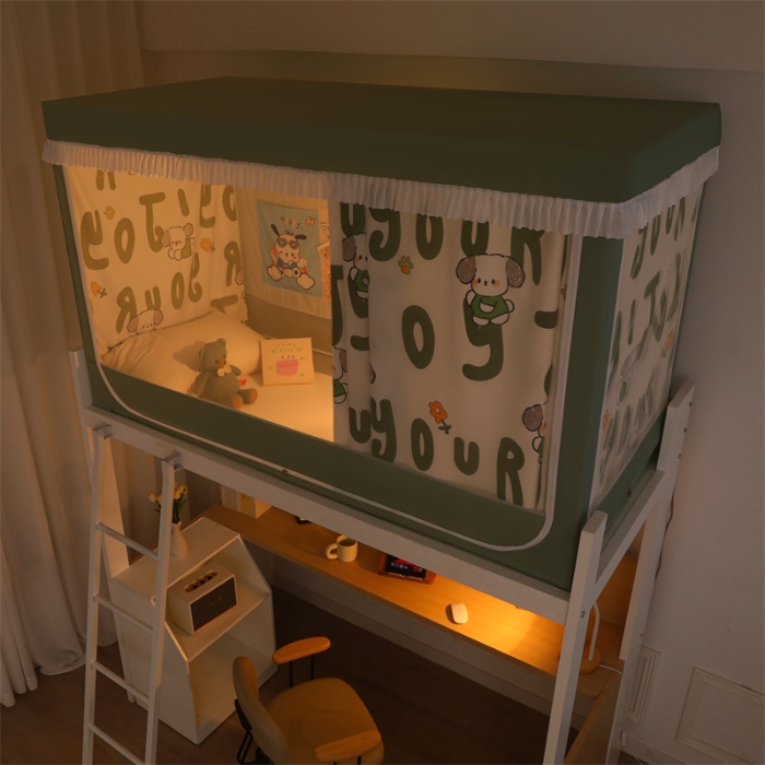 91家纺网 家纺一手货源 找家纺 （总）迪凡保罗蚊帐 2025新款2412小清新印花遮光学生蚊帐自带口袋帘