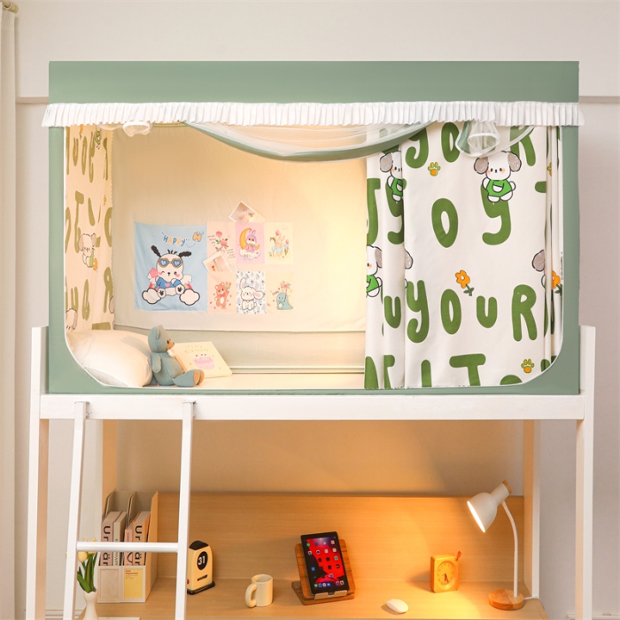 91家纺网 家纺一手货源 找家纺 （总）迪凡保罗蚊帐 2025新款2412小清新印花遮光学生蚊帐自带口袋帘