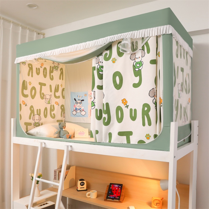 91家纺网 家纺一手货源 找家纺 （总）迪凡保罗蚊帐 2025新款2412小清新印花遮光学生蚊帐自带口袋帘