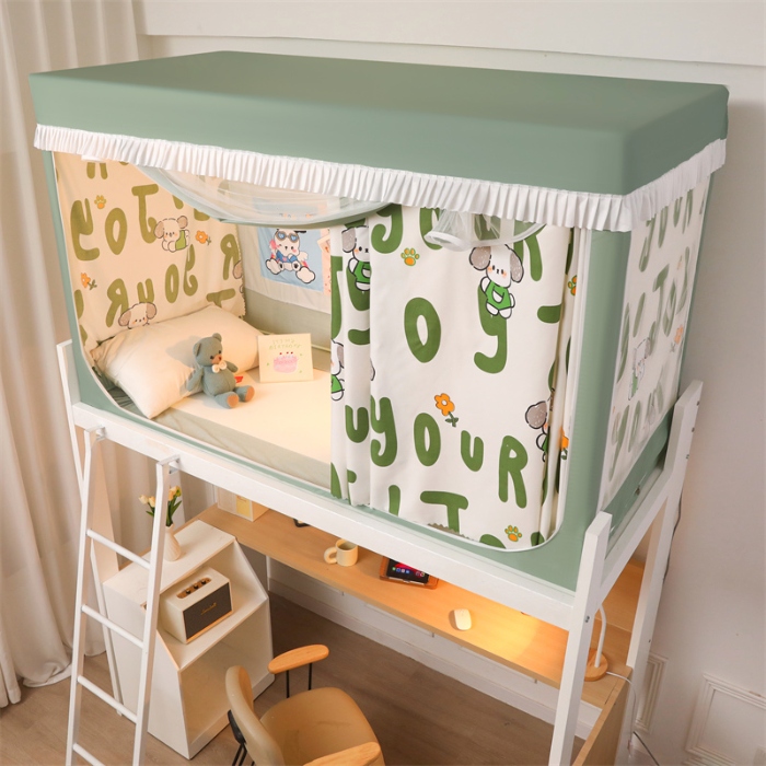 91家纺网 家纺一手货源 找家纺 （总）迪凡保罗蚊帐 2025新款2412小清新印花遮光学生蚊帐自带口袋帘