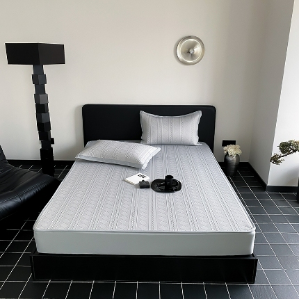 91家纺网 家纺一手货源 找家纺 （总）可恩欣 2025爆款A类抗菌轻奢凉感PE提花软席凉席床笠款条席款