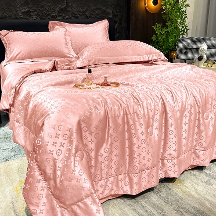 91家纺网 家纺一手货源 找家纺 （总）经年2025年 新款 水洗真丝冰丝天丝贡缎提花单夏被四件套    直播爆款