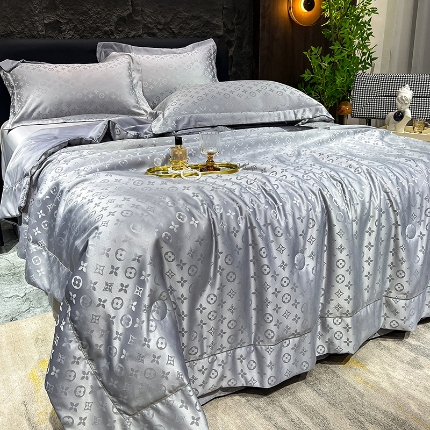 91家纺网 家纺一手货源 找家纺 （总）经年2025年 新款 水洗真丝冰丝天丝贡缎提花单夏被四件套    直播爆款